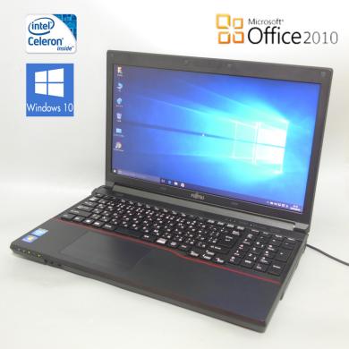 ★セール★ 激安 ノートパソコン 中古動作良品 15.6インチ 富士通 A553/G Celeron 4GB 320G DVDマルチ Windows10 テンキー付 Office2010有
