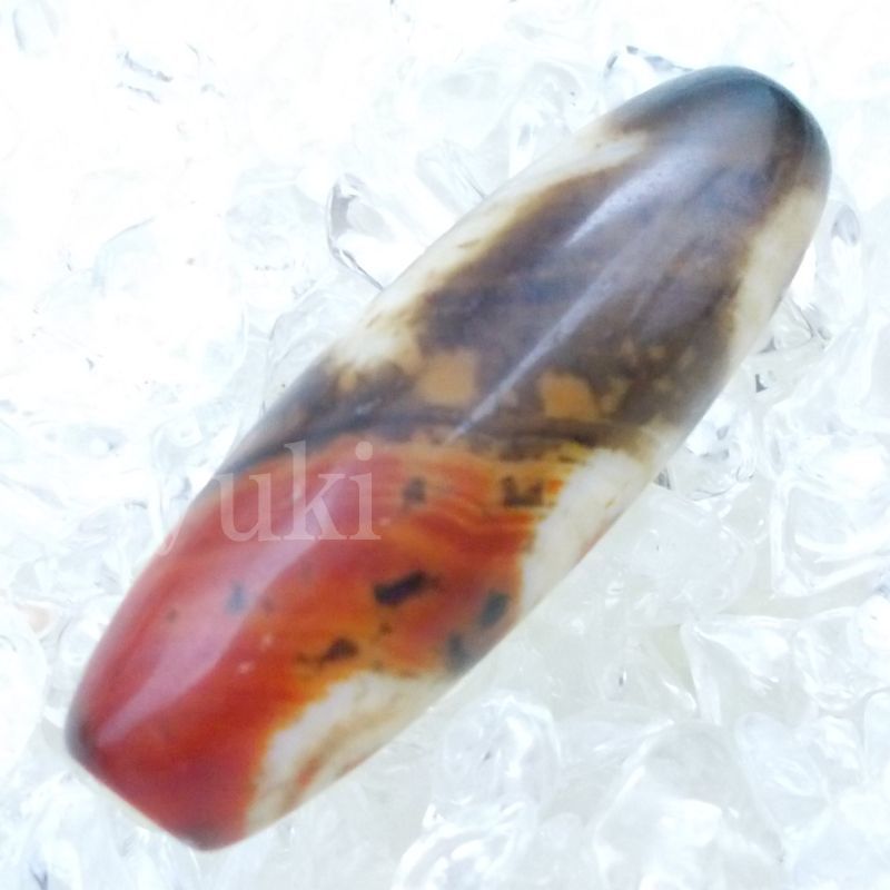 御幸天珠 B04239 緑度母天珠 三眼天珠 39x13mm 如意樹