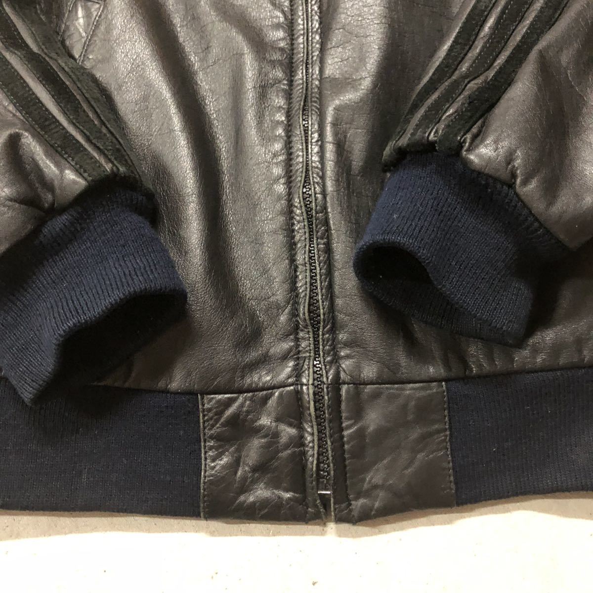 希少 80s ADIDAS レザージャケット ジャージ ATP アディダス VINTAGE 