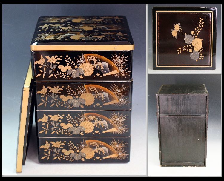 輪島塗5段重箱 輪島塗 五段重箱 四季草花蒔絵 3,300,000円（税込） 輪島塗の塗師屋