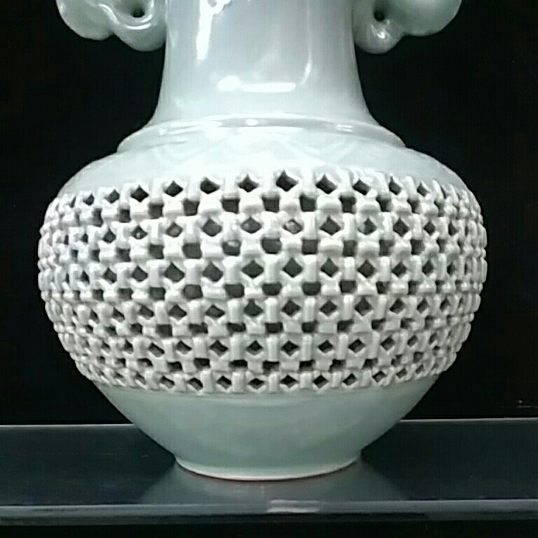 花瓶 高麗青磁 透かし 壺 青磁 鶴 飾り壺 海泉 韓国 Yahoo
