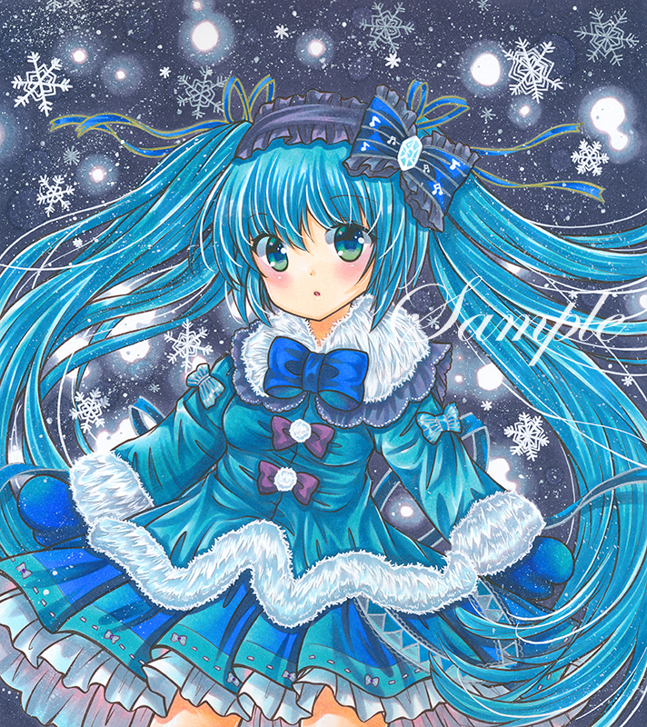 同人手描きイラスト Vocaloid 雪ミク２０１２ 初音ミク 色紙 手描きイラスト 売買されたオークション情報 Yahooの商品情報をアーカイブ公開 オークファン Aucfan Com