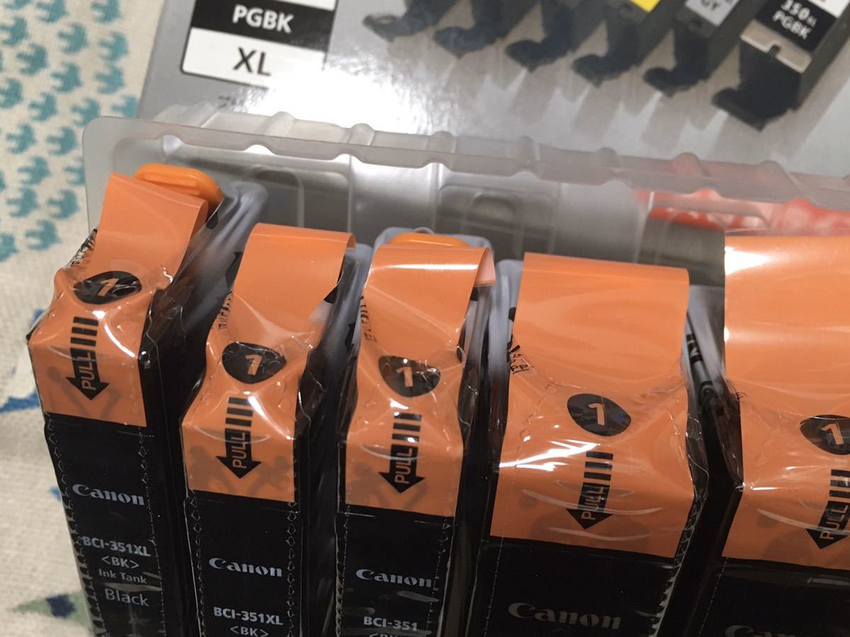 Canon キャノン純正 BCI-350XL PGBK 2本 BCI-351XL BK 2本 BCI-351 BK 1本 黒 BK BLACK 5本セット (5個セット) インクカートリッジ 未使用_4