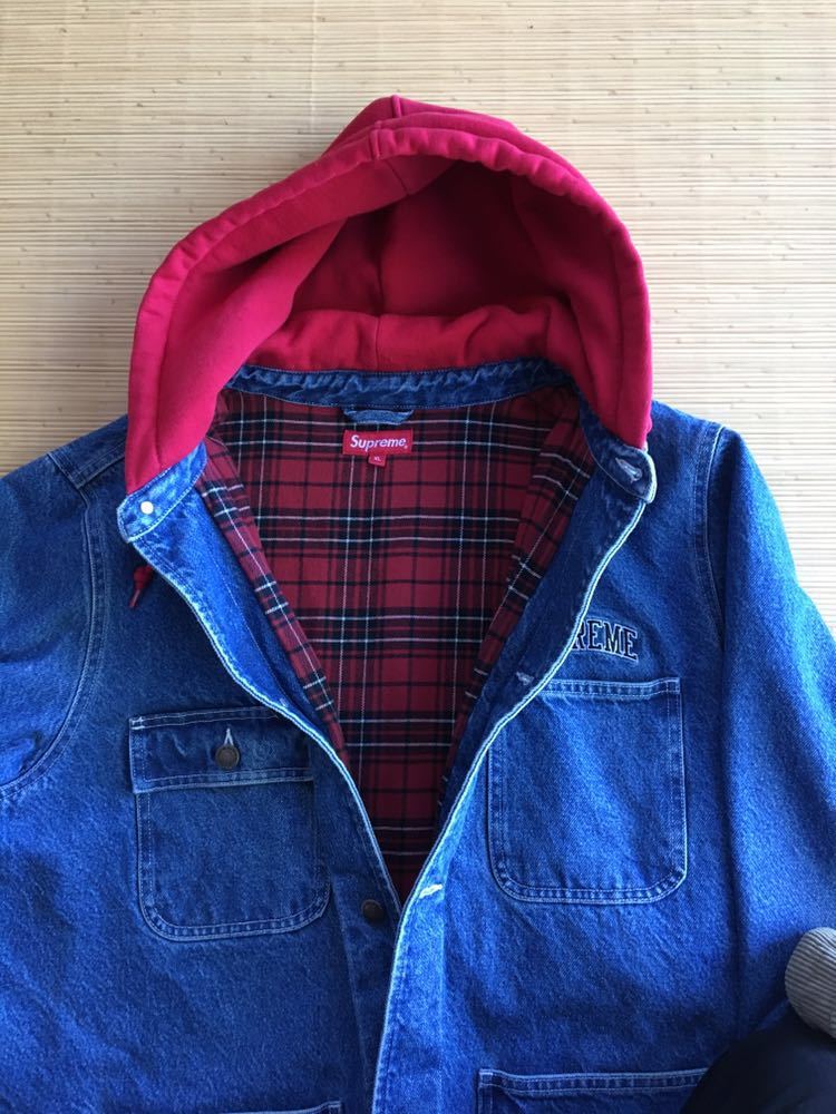 Hooded - Supreme Chore Coat Worn 0 spring⁄summer Denim Black