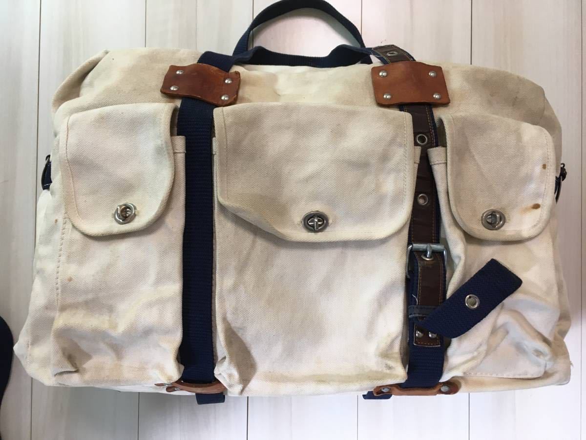 中古品 イチザワハンプ 一澤帆布製 ボストンバッグ 傷、汚れ有り 破損 