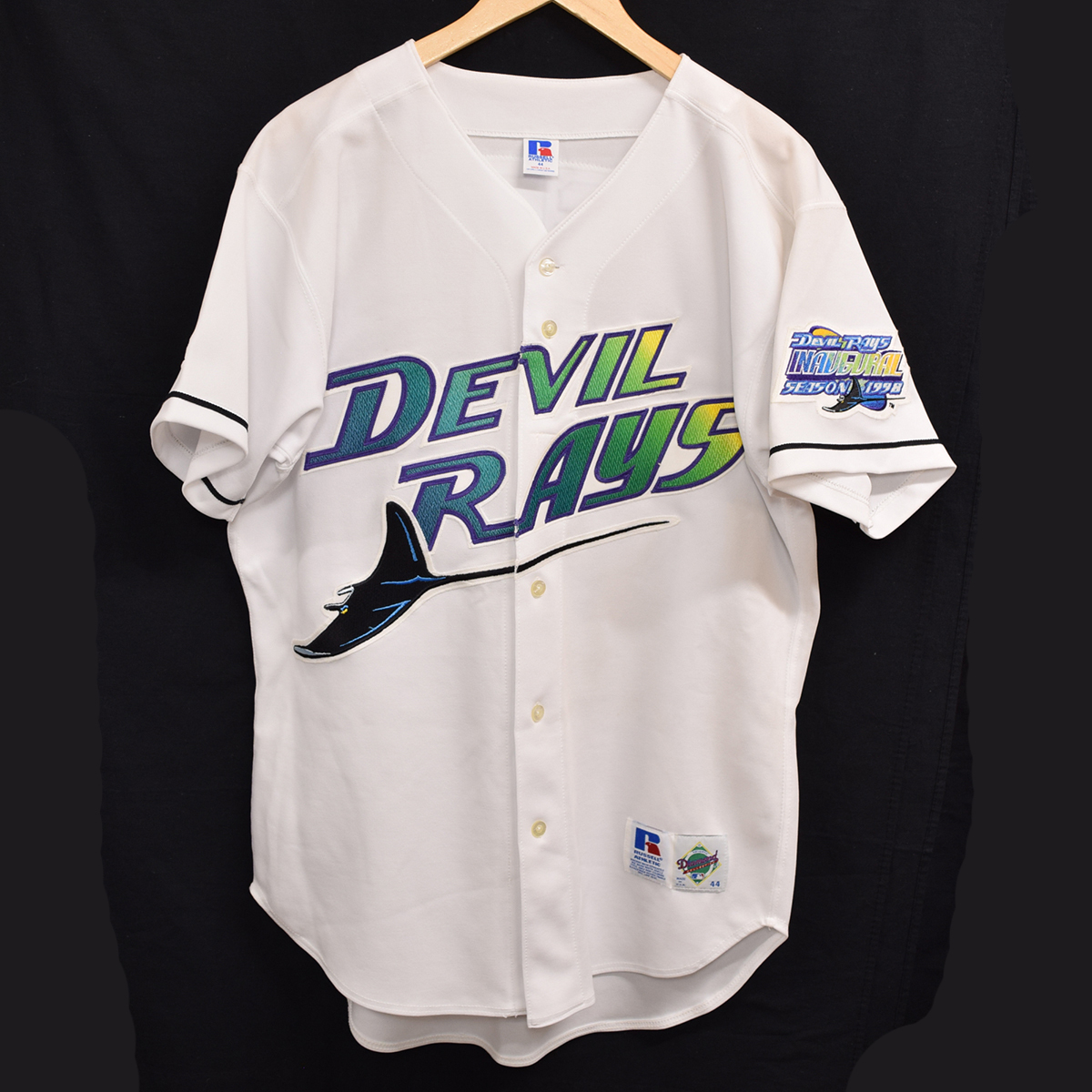 ◇342O/(良品) RUSSELL ATHLETIC/ラッセルアスレティック DEVIL RAYS/タンパベイ・レイズ #29 McGRIFF /フレッド・マグリフ 44
