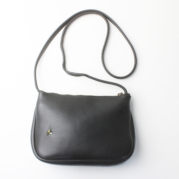 人気 作家 KUROSAWA 蜂 刺繍 レザー ショルダーバッグ/鞄 BAG かばん 