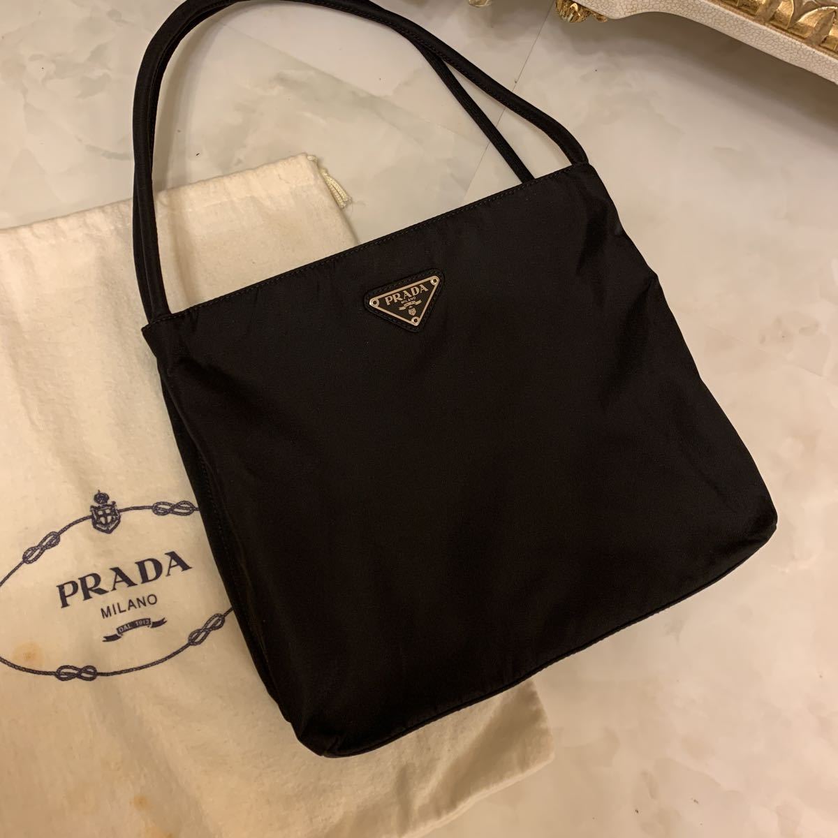 新品同様　PRADA プラダ　テスート　CITY 小さめ　ナイロントート　ハンドバッグ　黒 きれい　使用ごくわずか　ショルダーバッグ 軽い便利