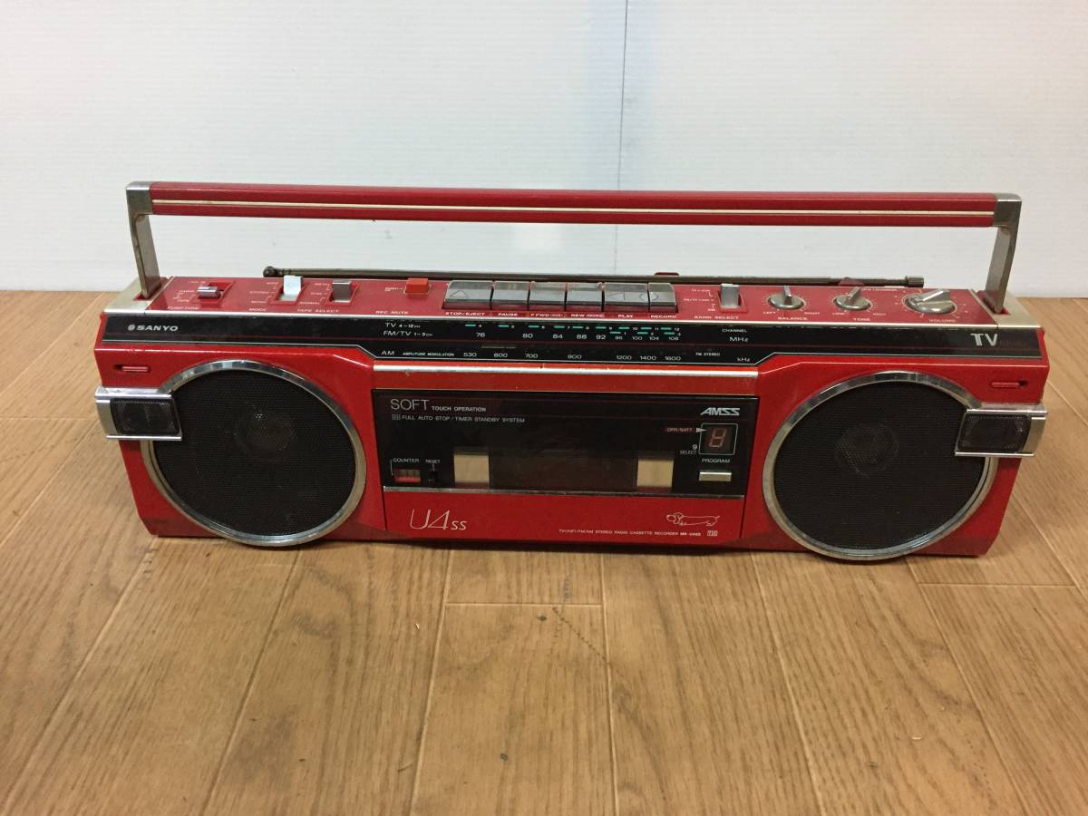 SANYO サンヨー MR-U4SS ラジカセ 赤 おしゃれなテレコ ジャンク品