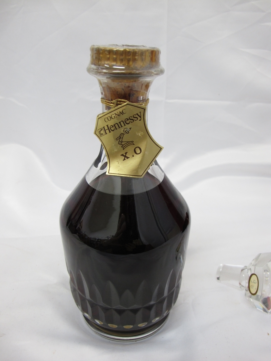 【超激得，お買い得】 12-28 Jas Hennessy ジャズ ヘネシー XO Carafe カラフェ Baccarat バカラ クリスタル デキャンタ デカンタ 替え栓 巾着 箱付 古酒 未開栓