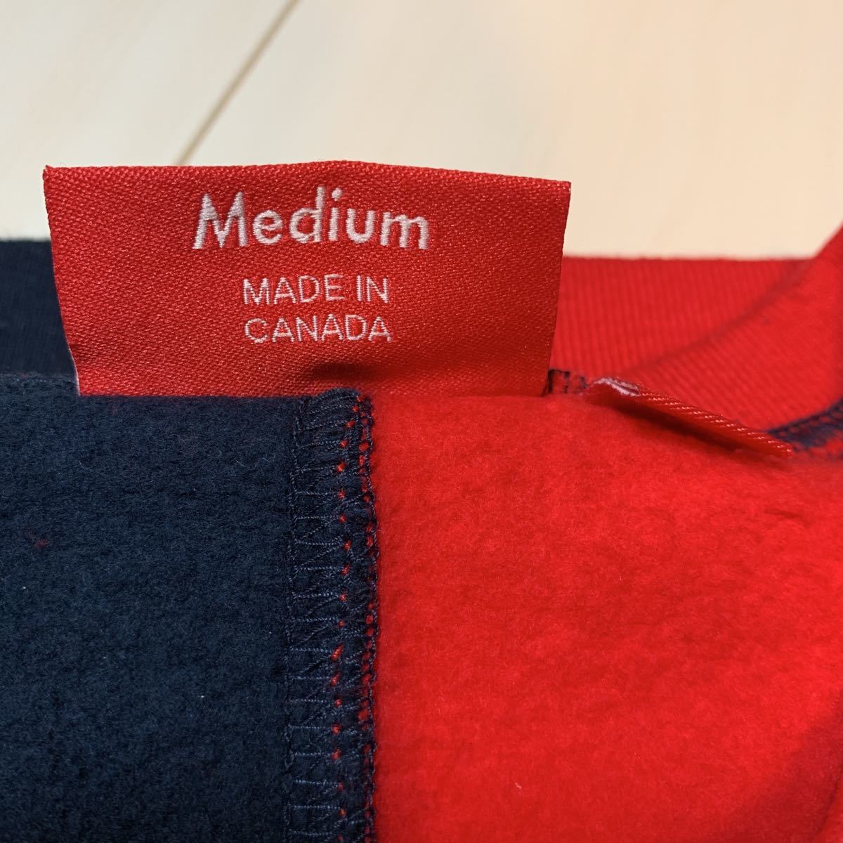 18AW M supreme Split Crewneck Sweatshirt navy red アーチロゴ arc 