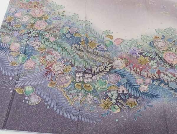 ゆめsaku 辻ヶ花“スローモーションで流れる懐かしい記憶に夢幻の美しさを重ねて翔け上がる辻が花”訪問着 h-218 | Ties 二人の主人公による WEEPING- SOUND 海原