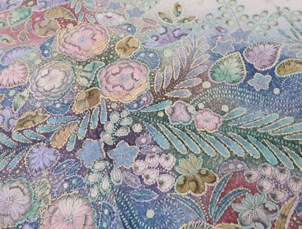 ゆめsaku 辻ヶ花“スローモーションで流れる懐かしい記憶に夢幻の美しさを重ねて翔け上がる辻が花”訪問着 h-218 | Ties 二人の主人公による WEEPING- SOUND 海原