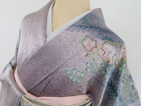 ゆめsaku 辻ヶ花“スローモーションで流れる懐かしい記憶に夢幻の美しさを重ねて翔け上がる辻が花”訪問着 h-218 | Ties 二人の主人公による WEEPING- SOUND 海原