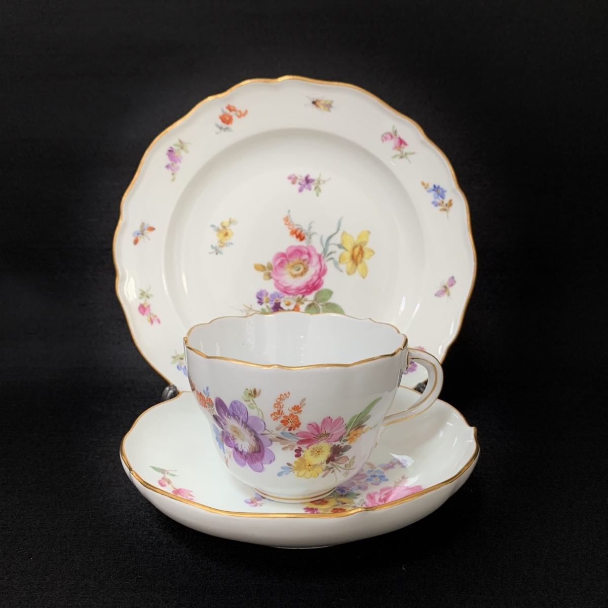 マイセン カップ 5つ花 昆虫 フワラーブーケ ◇美品◇マイセン 