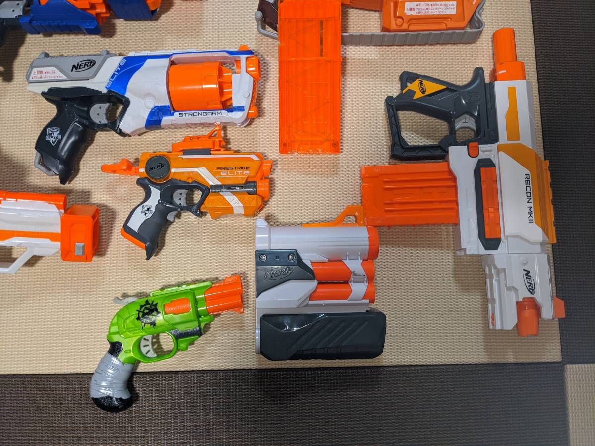 ナーフセット売り　ジャンク ナーフ NERF 中古品ジャンク扱いセット 銃機能部8点 付属パーツ等