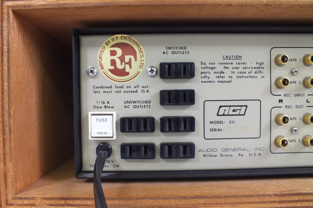 特別 □AGI コントロールアンプ Model 511 ステレオプリアンプ ウッド