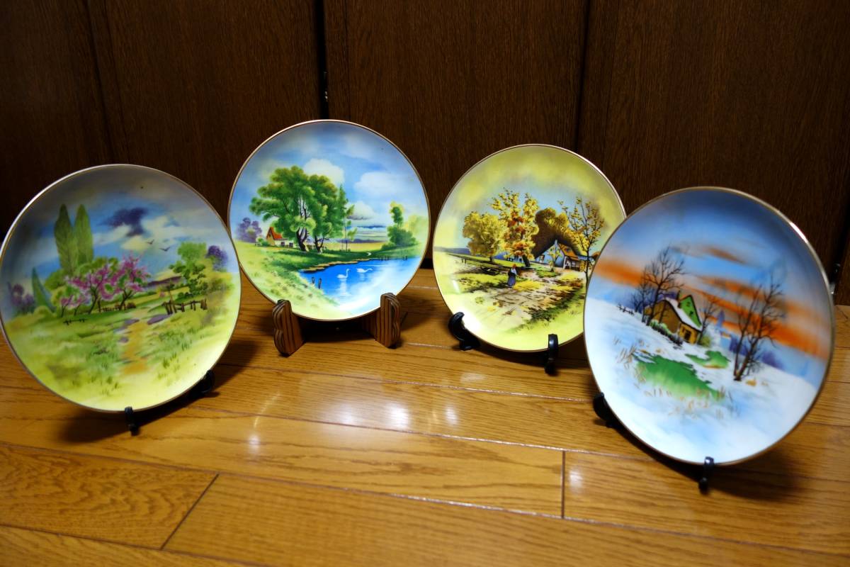 【人気定番，爆買い】 昭和初期 オールド名陶 四季図案の飾り皿 4枚組セット(オールドノリタケ)｜売買されたオークション情報、yahooの商品情報をアーカイブ公開 - オークファン オールドノリタケ