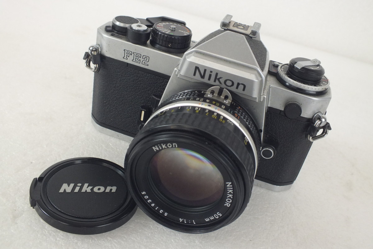 □Nikon フィルムカメラ FE2 一眼レフ NIKKOR 50mm 1:1.4 レンズ