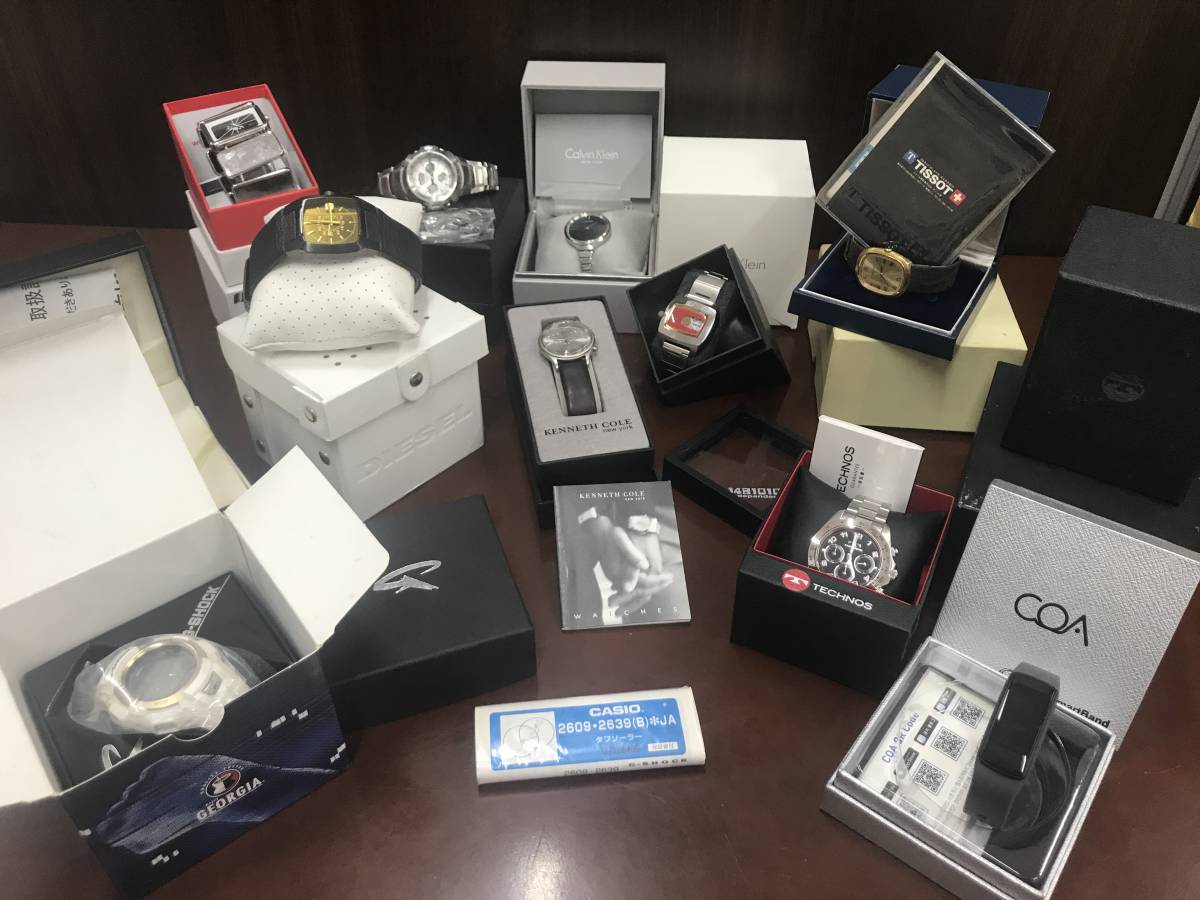 8時 1032 1021 テクノス カルバンクライン ディーゼル TISSOT Gショック 他 クオーツ時計 メンズ おまとめ 12本