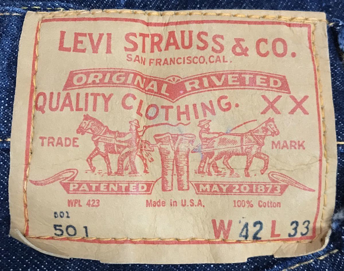大変貴重 Wネーム オリジナル LEVI'S リーバイス 501 Vステッチ トップ