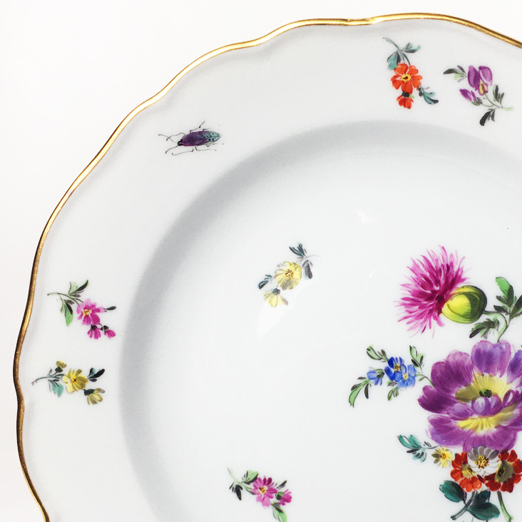 金彩 マイセン 古マイセン マイセン「花蝶文 MEISSEN（食器）のフリマ