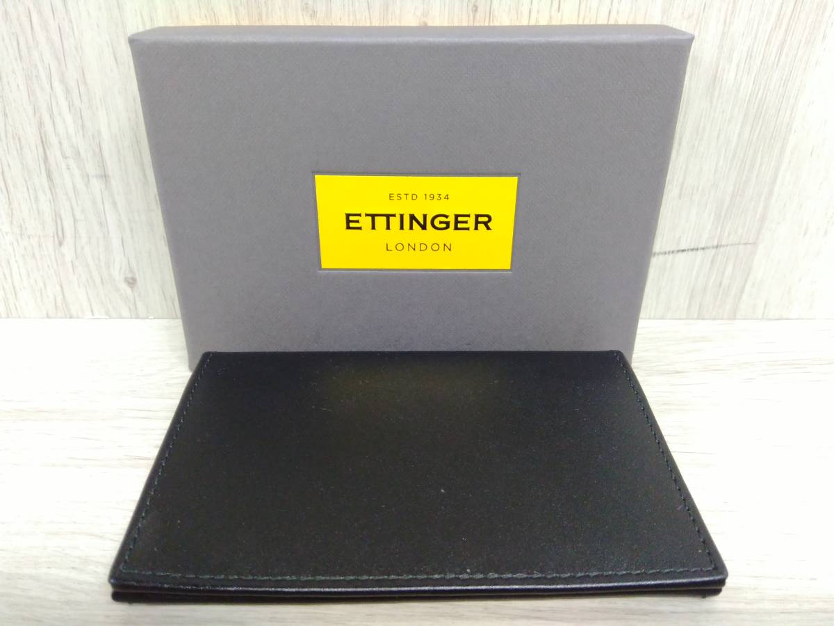 ETTINGER エッティンガー レザー ブラック カードケース 名刺入れ 箱付