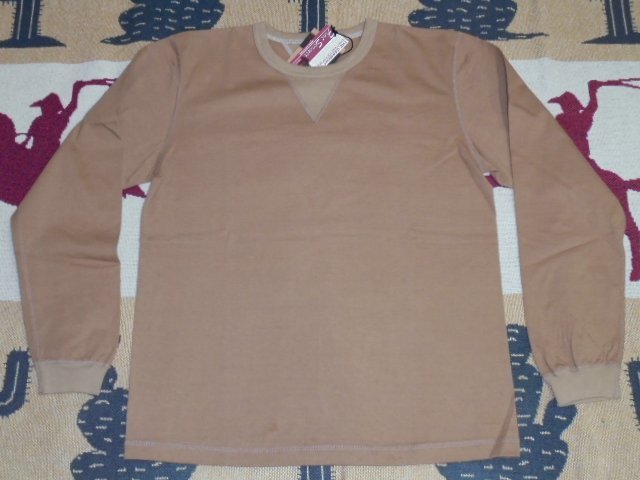 20 BARNS バーンズ BR3043 53 マスタード M クルー 両V ロンT 長袖 Tシャツ