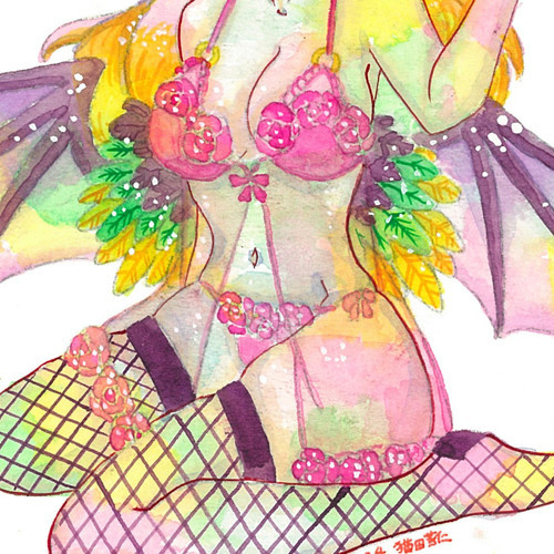 水彩画送料無料☆同人手描きイラスト☆オリジナル&frasl;お姉さん