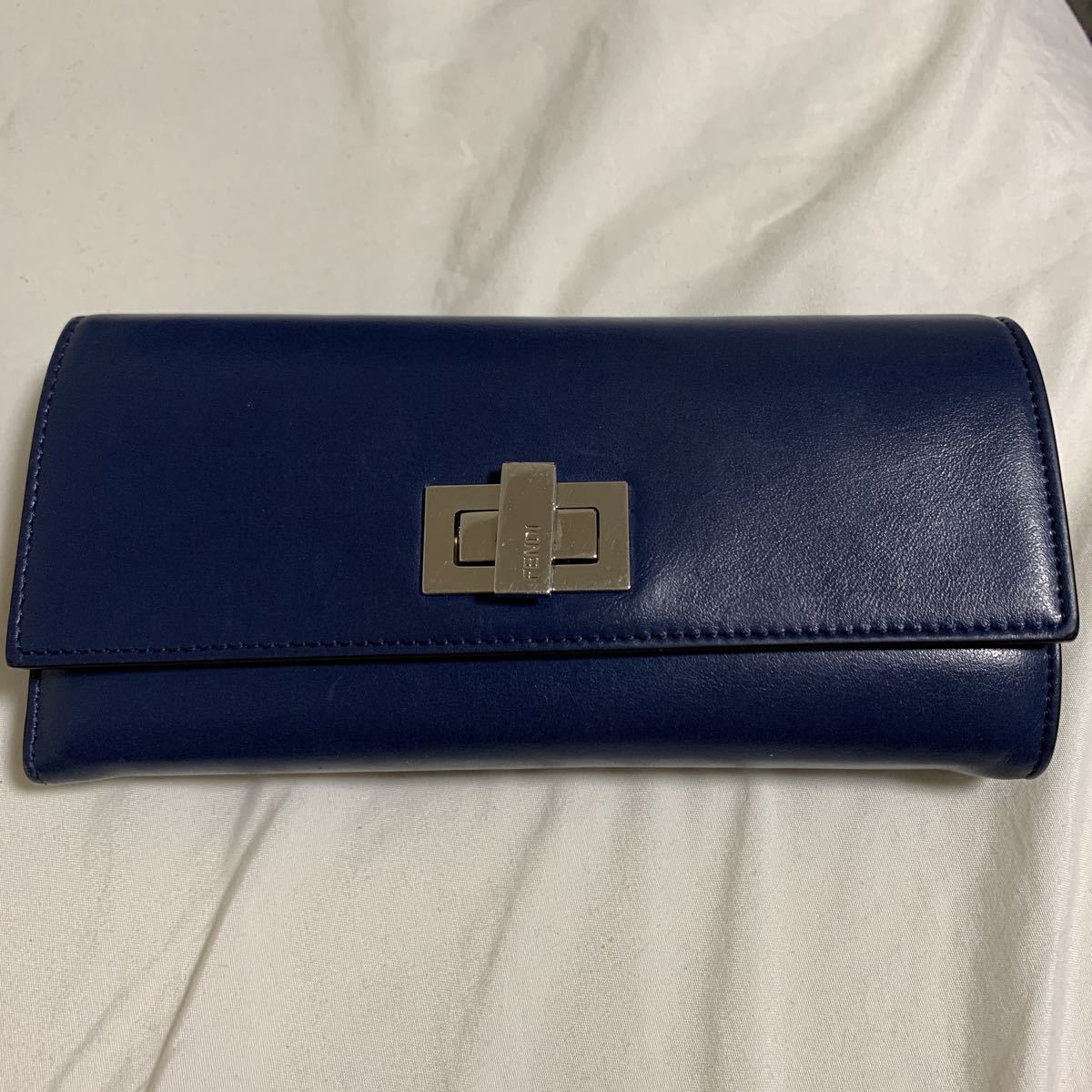 FENDI ネイビー長財布 美品 【公式通販】