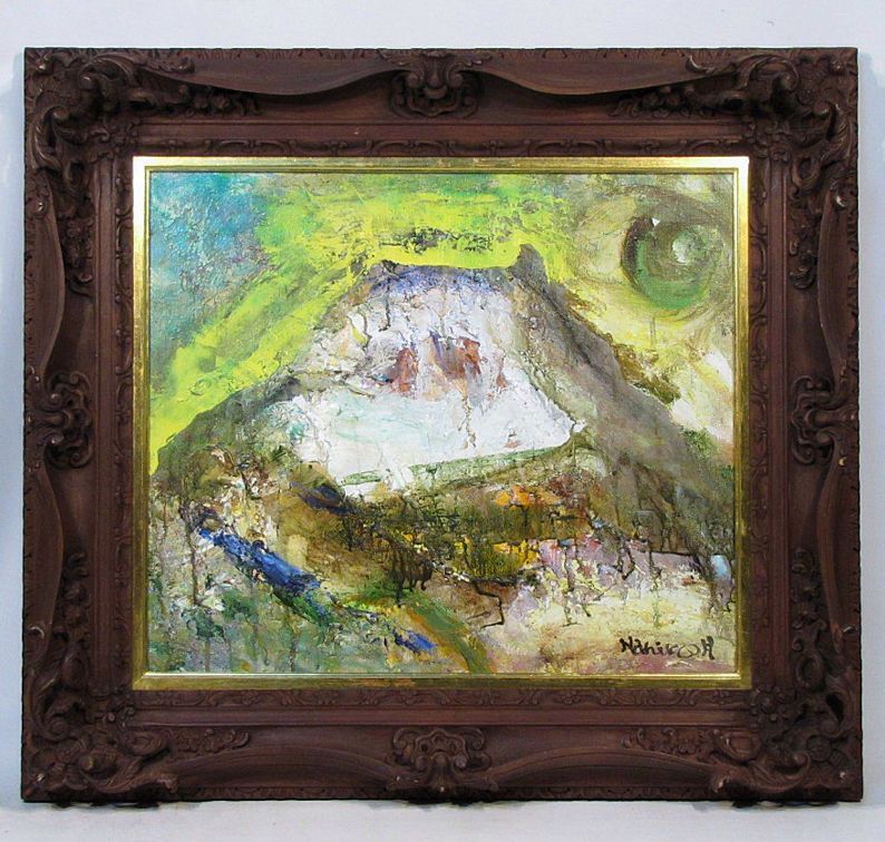 正規品，セール 月形那比古 富士山 額装１０号 マルチ芸術家 鬼才ナヒコの 陶器の地肌を想わせる およそ独創的な富嶽図(自然、風景画)｜売買されたオークション情報、yahooの商品情報をアーカイブ公開 - オ 自然、風景画