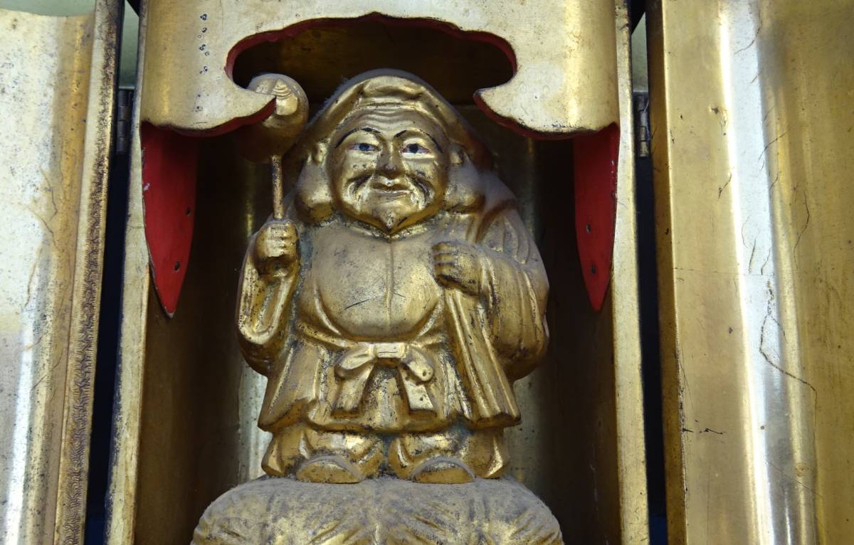 大黒天 Yahoo!オークション - 大黒天像 厨子入りの仏像 開運是空 ｜是