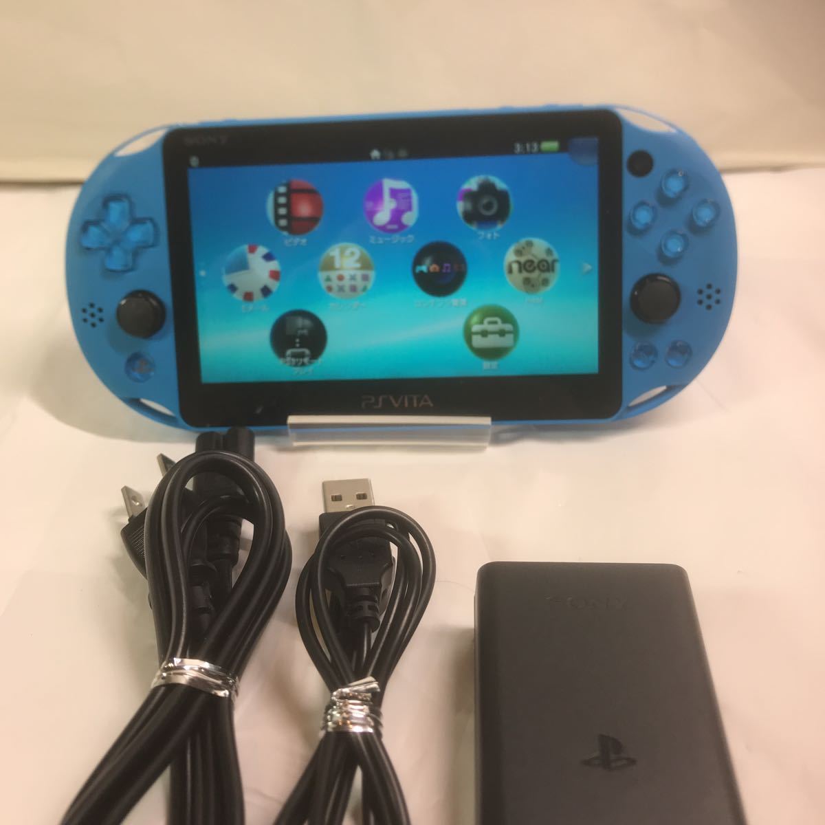 ☆画面傷なし 動作良好☆vita 本体 アクアブルー pch-2000☆FW3.55 