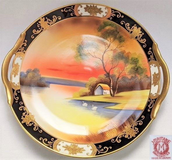 オールドノリタケ 金彩風景図案 プレート 大皿26．5cm オールド