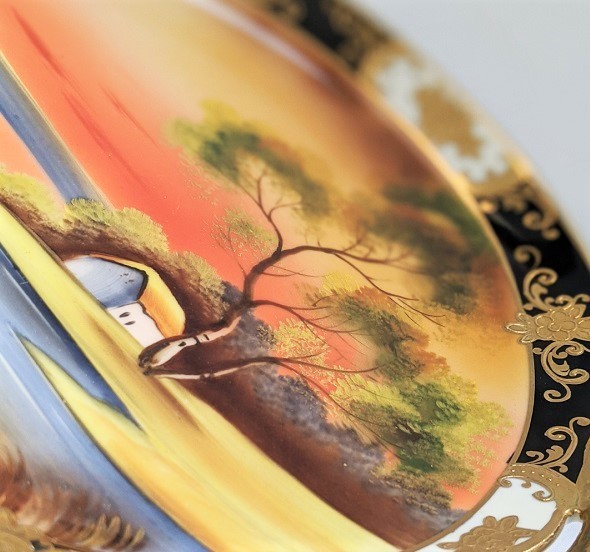 オールドノリタケ 金彩風景図案 プレート 大皿26．5cm オールド