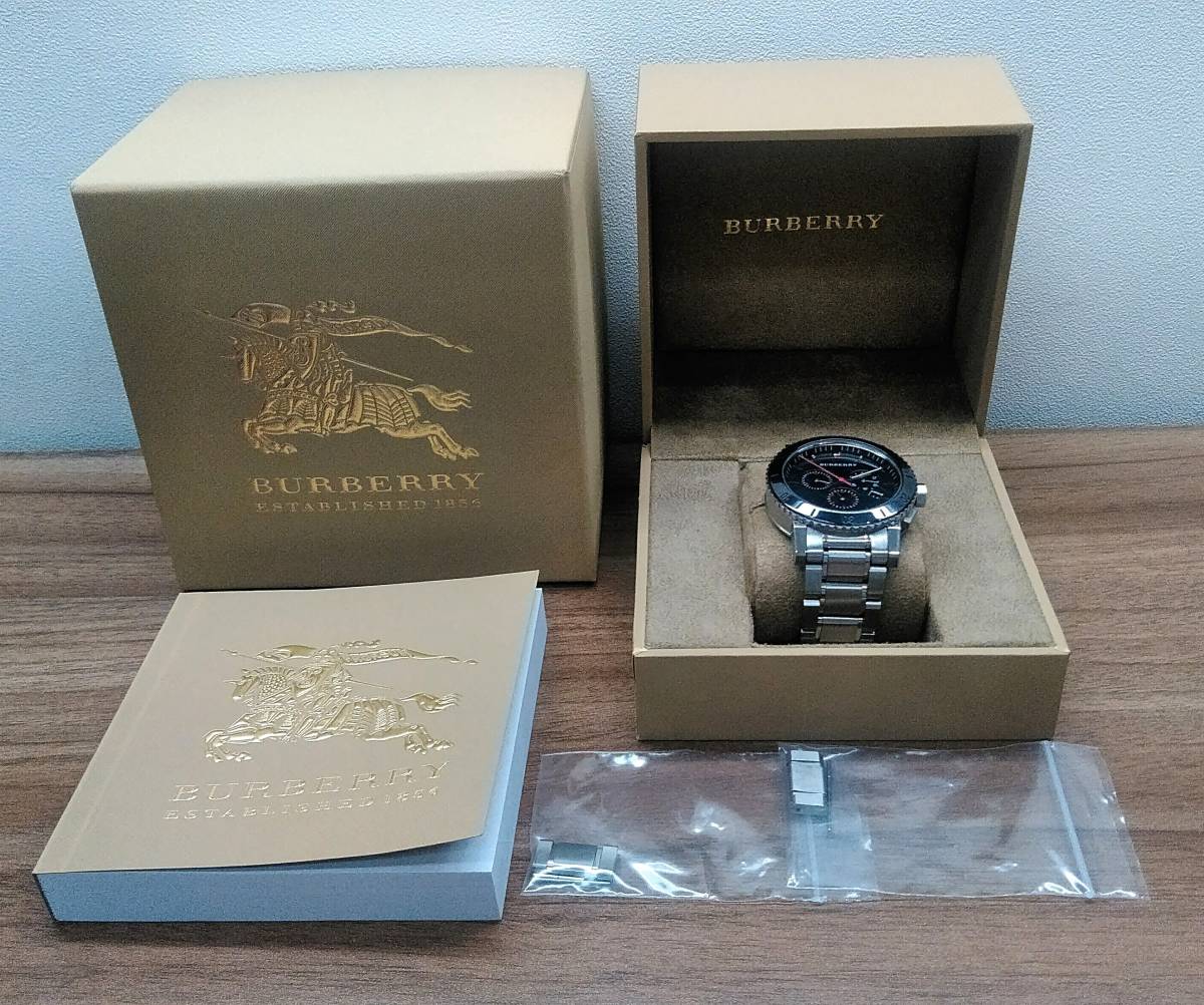 限定SALE，高品質 2177 稼働品 BURBERRY バーバリー クオーツ クロノグラフ 腕時計 BU9280 黒文字盤 箱付 コマ付 説明書付(バーバリー)｜売買されたオークション情報、yahooの商品情報をアーカイブ公開 - オークファ バーバリー