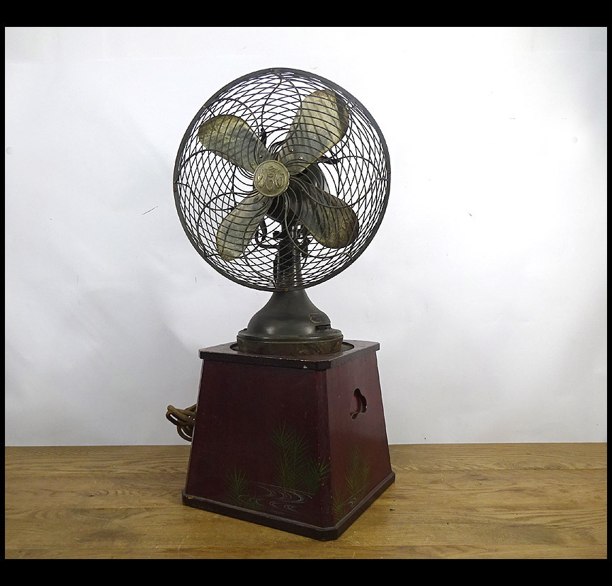 扇風機 昭和レトロ 緑屋h□ 四枚羽根 ジャンク品 bni⁄1-465⁄17-4