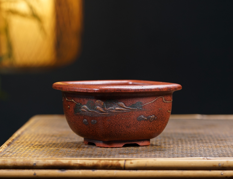 正規品，定番人気 宜興-石生刻 唐物 美術 紫砂 盆栽鉢 GR-22(鉢)｜売買されたオークション情報、yahooの商品情報をアーカイブ公開 - オークファン 鉢