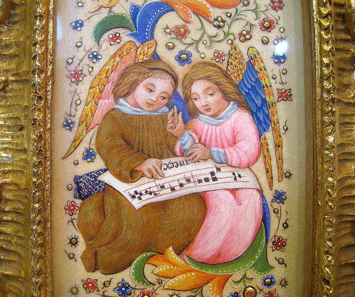 五十嵐佳代子　テンペラ実力者　「小作品：天使」　師：石原靖夫画伯。