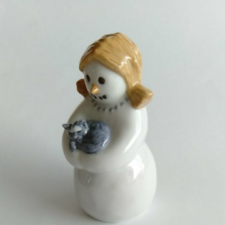 .管理G 即決価格 ロイヤルコペンハーゲン スノーマン 猫 フィギュリン 置物