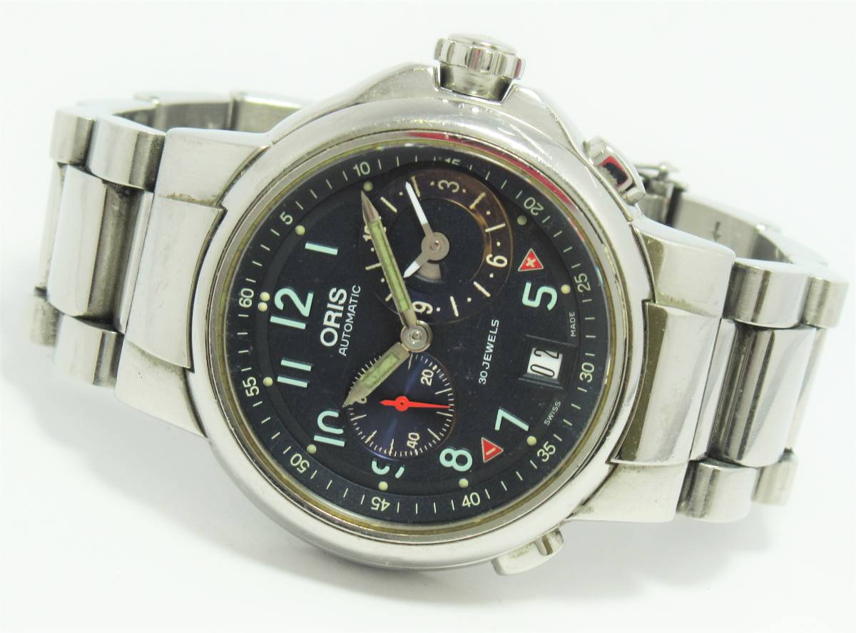 オリス ORIS ワールドタイマー 7494 メンズ 自動巻き ラウンド 黒文字 