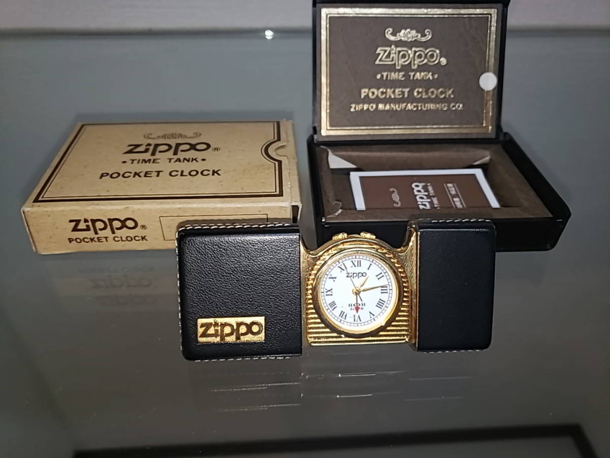 zippo タイムタンク 時計 アラーム付き 革巻き ZIPPO タイムタンク