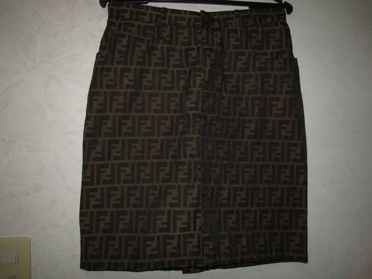 美品 FENDI フェンディ ◇ズッカ柄 スカート FFロゴ ◇サイズ 46