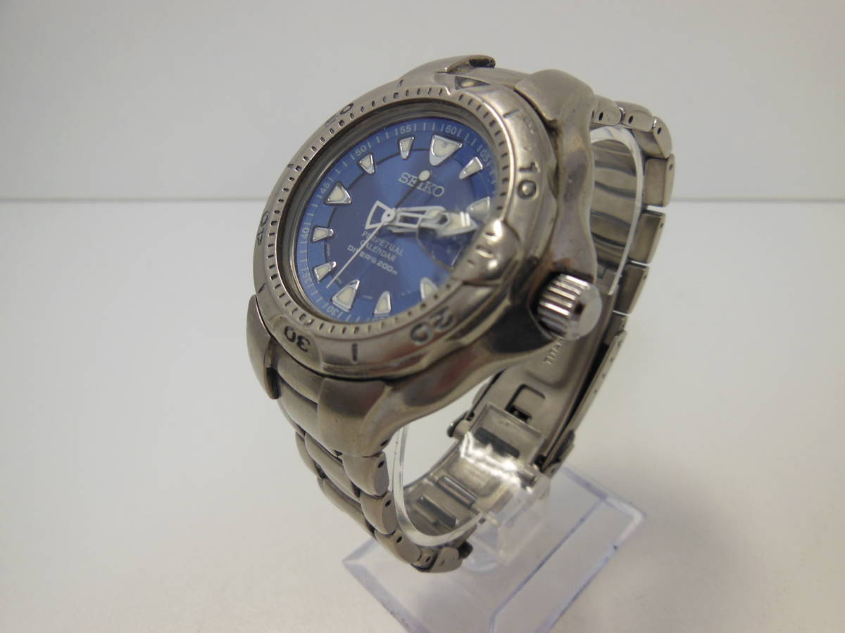 8F35-0020 ダイバー チタン SEIKO パーペチュアルカレンダー 軽量 