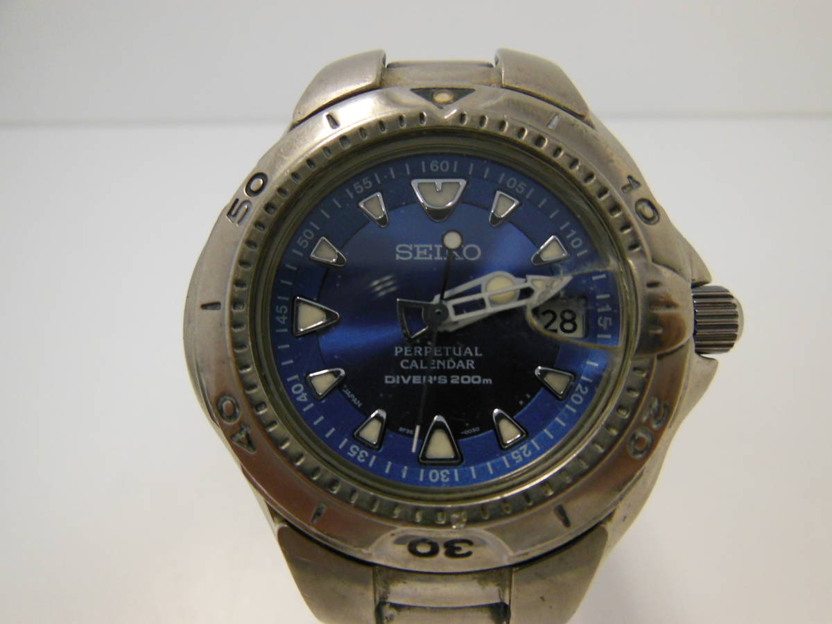 8F35-0020 ダイバー チタン SEIKO パーペチュアルカレンダー 軽量 