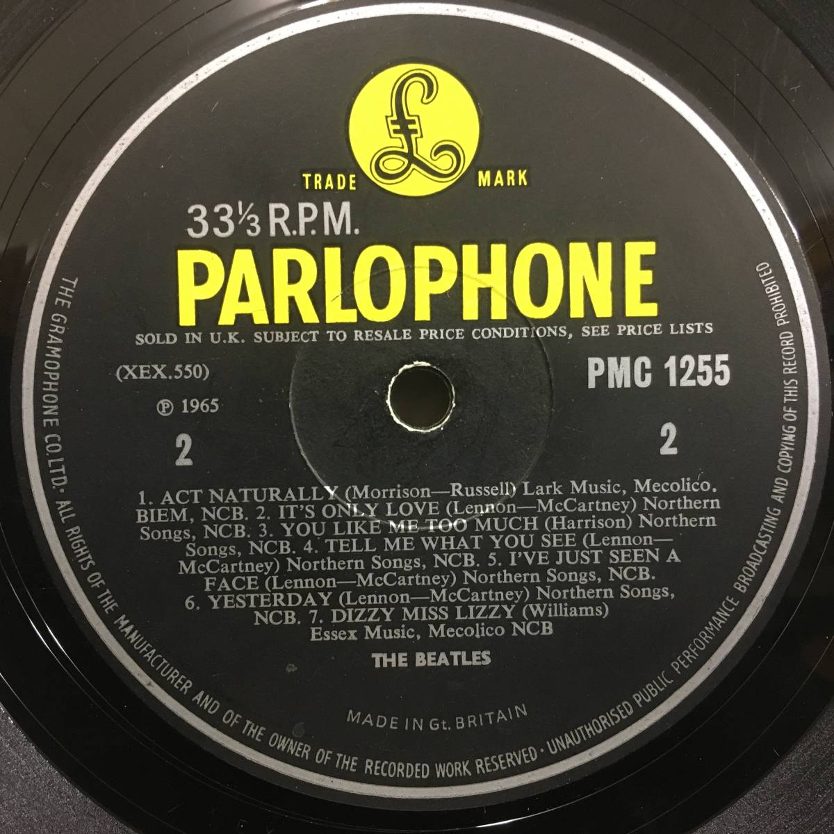 ☆即決 BEATLES help UKオリジナル MONO 2/2 枝2AR/7HA カバー破れ少々