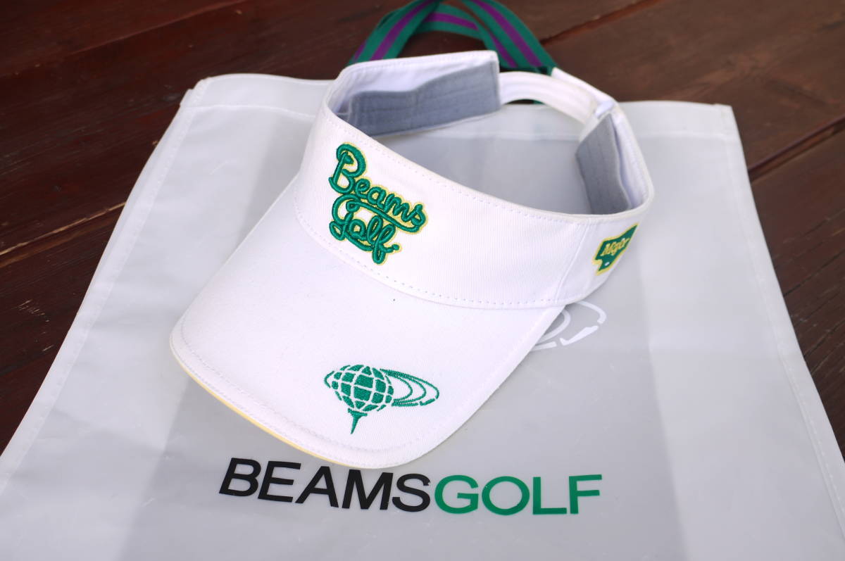 定番，人気 ビームスゴルフ BEAMSGOLF サンバイザー 白色 グリーンライン Lサイズ(サンバイザー)｜売買されたオークション情報、yahooの商品情報をアーカイブ公開 - オークファン サンバイザー