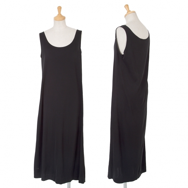 ヨウジヤマモト ファムYohji Yamamoto FEMME ストレッチノースリーブワンピース 黒S Yamamoto FEMME | 0 2018-19 ウール