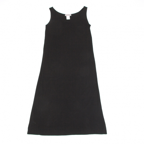 ヨウジヤマモト ファムYohji Yamamoto FEMME ストレッチノースリーブワンピース 黒S Yamamoto FEMME | 0 2018-19 ウール