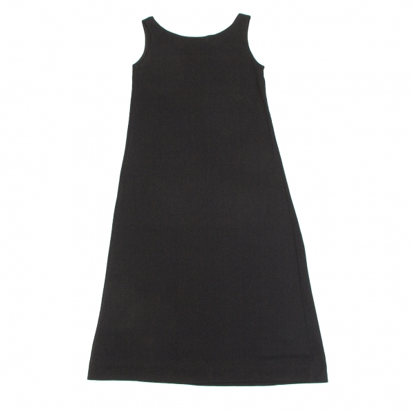 ヨウジヤマモト ファムYohji Yamamoto FEMME ストレッチノースリーブワンピース 黒S Yamamoto FEMME | 0 2018-19 ウール